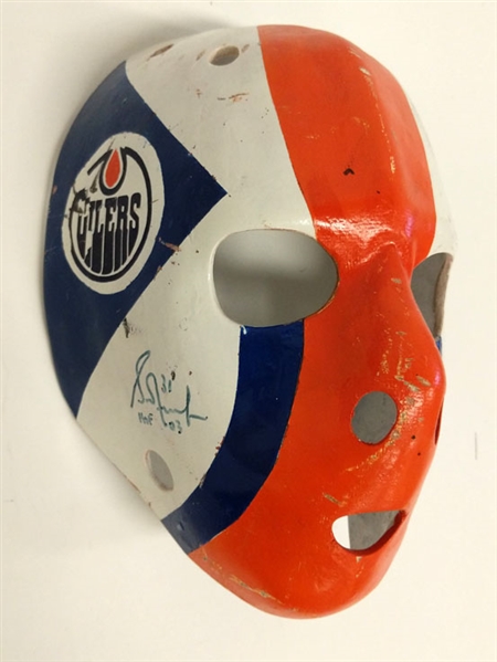 Grant Fuhr Edmonton Oilers Signed Full Size Rookie Year Replica Mask *Autograph Slightly Smudged*